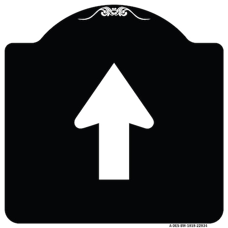 Signmission Straight Thru Straight Thru Symbol Heavy-Gauge Aluminum Architectural Sign, 18" x 18", BW-1818-22834 A-DES-BW-1818-22834